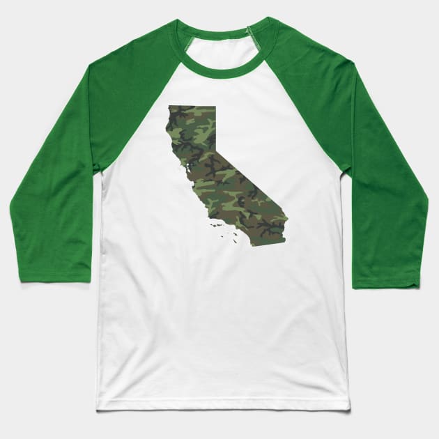 California Military Camo Baseball T-Shirt by GreenGuyTeesStore